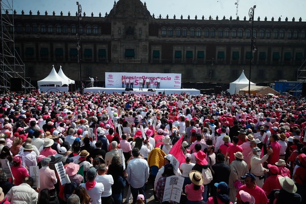 Durante la “marcha por la democracia”, el 18 de febrero pasado. Foto Cristina Rodríguez