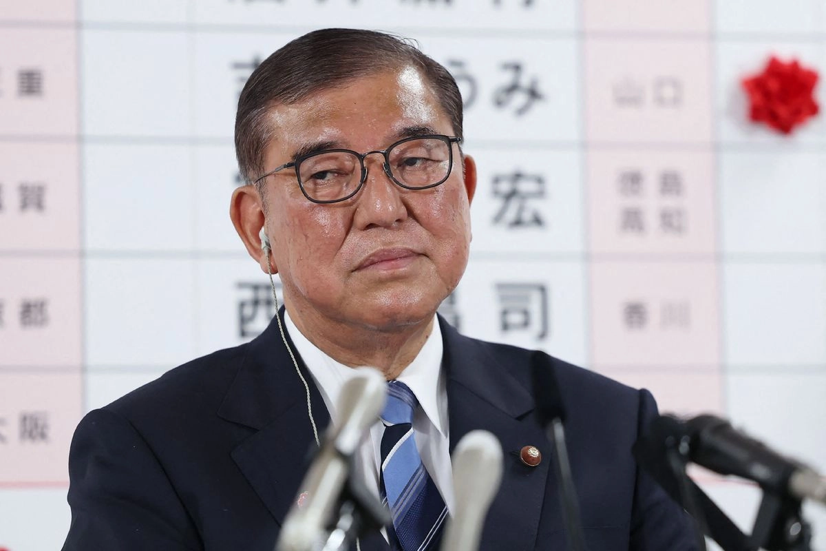 El primer ministro de Japón, Shigeru Ishiba, durante una conferencia de prensa luego de los malos resultados de su partido en las elecciones legislativas, el 20 de julio de 2025. Foto 