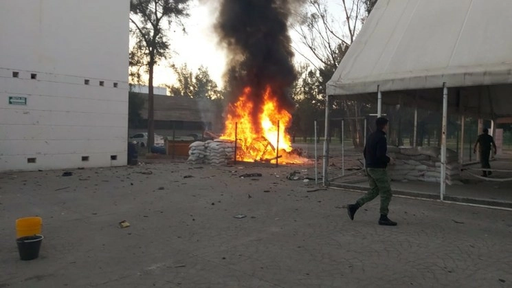 Así quedó el lugar tras la explosión. Foto 'La Jornada'