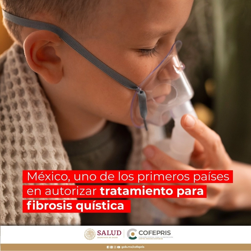 La Comisión Federal para la Protección contra Riesgos Sanitarios autorizó el registro sanitario del medicamento Trikafta de Vertex Pharmaceuticals Incorporated. Es el primero indicado para el tratamiento de la fibrosis quística, informó. Imagen tomada de @COFEPRIS