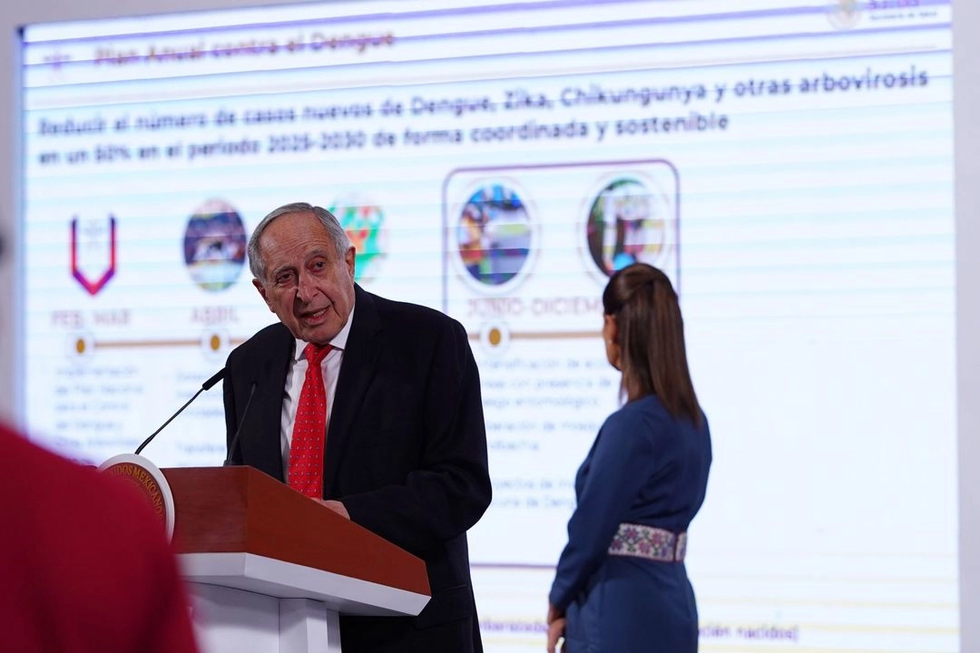 El secretario de Salud, David Kershenobich, durante la conferencia matutina en Palacio Nacional, el 3 de junio de 2025.