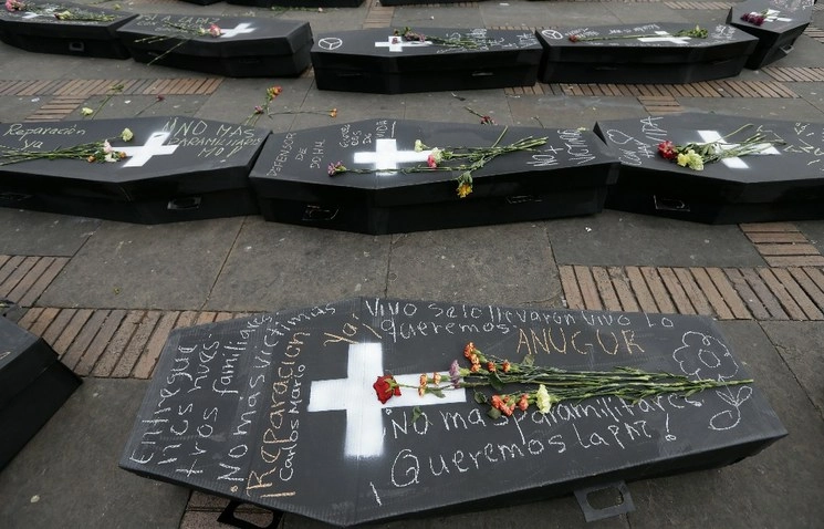 Protesta contra los homicidios de activistas en Colombia. Foto Ap/ archivo