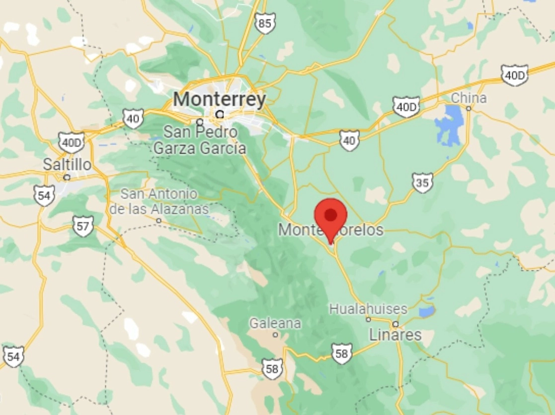 Los policías atacados pertenecían al municipio de Montemorelos, Nuevo León. Imagen tomada de Google Maps