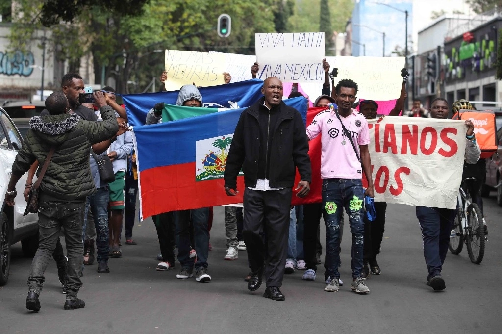 Marcha en apoyo a migrantes haitianos el pasado primero de diciembre en la Ciudad de México. Foto Yazmín Ortega Cortés