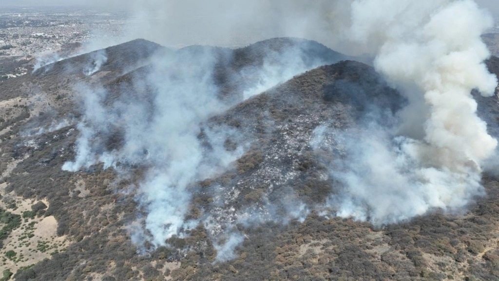 En lo que va del año se han registrado 120 incendios de pasto que han dañado 120 hectáreas de zona verde. Foto cortesía alcaldía de Atizapán de Zaragoza.