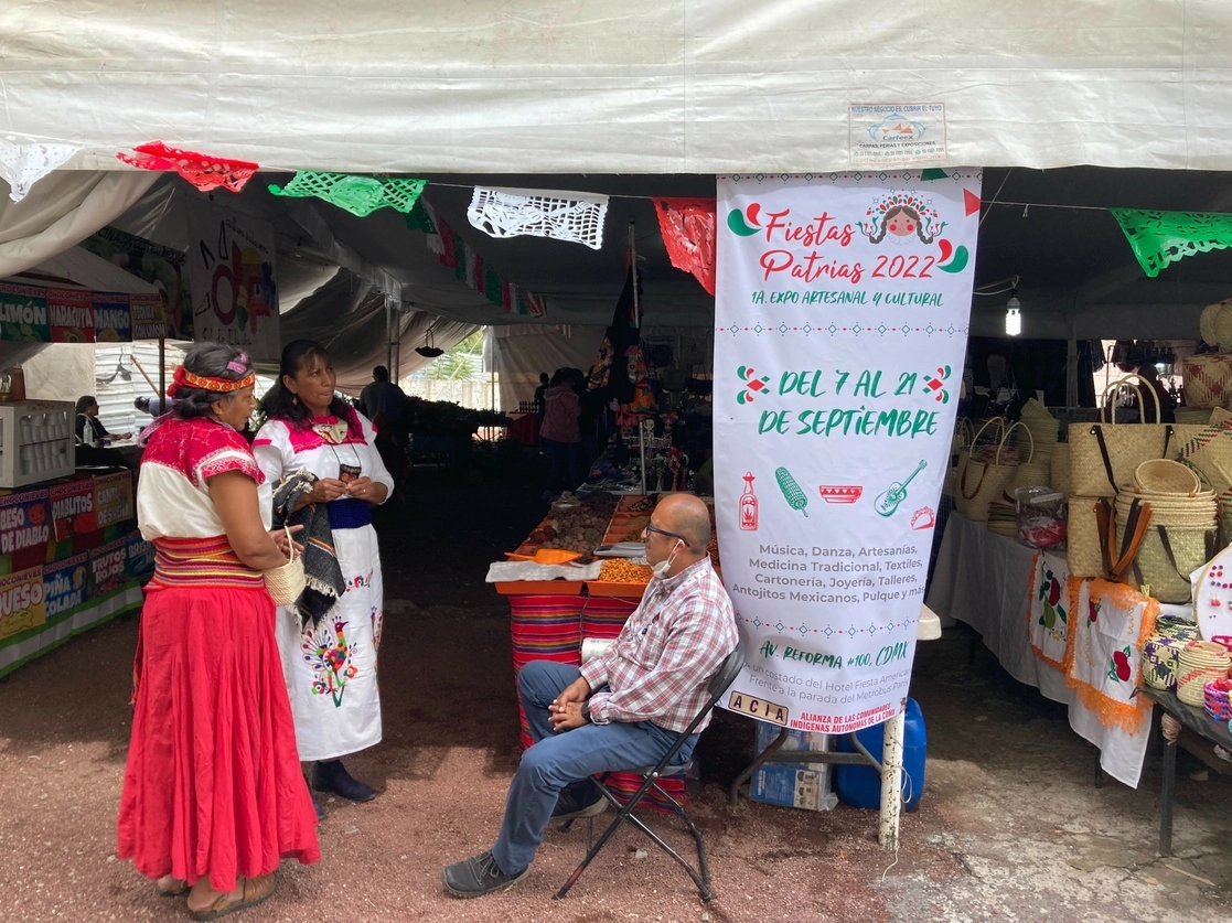 Expo artesanal y cultural en la que participan artesanos de los estados de Querétaro, Puebla y Veracruz, en el contexto de las fiestas patrias. Imagen Bertha Teresa Ramírez 