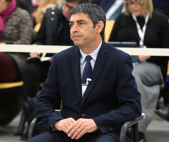 El ex jefe de la policía catalana, Josep Lluís Trapero, es el principal acusado en este juicio en la Audiencia Nacional. Foto Afp