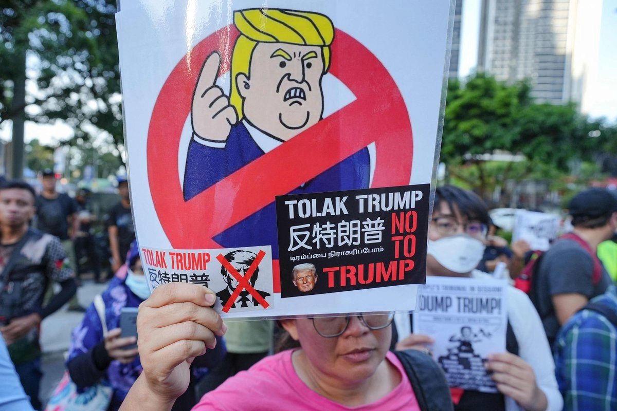 Manifestaciones contra Trump en Kuala Lampur. 