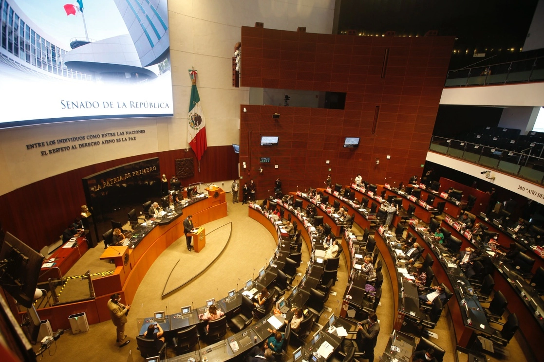 Perspectiva de la Sala de Sesiones del Senado de la República el pasado 14 de octubre de 2021. Foto Guillermo Sologuren