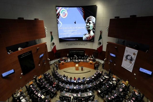 Sala de sesiones del Senado de la República. Foto Roberto García
