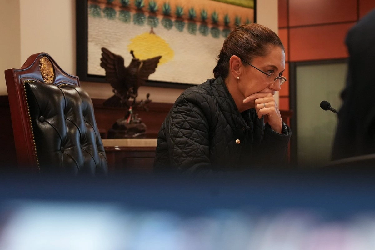 La presidenta Claudia Sheinbuaum durante su participación en la sesión virtual del Comité Nacional de Emergencia tras las lluvias que afectaron al menos a 5 estados. Foto