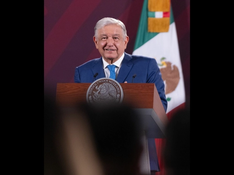 El presidente López Obrador durante su conferencia desde Palacio Nacional. Imagen tomada de la transmisión en vivo
