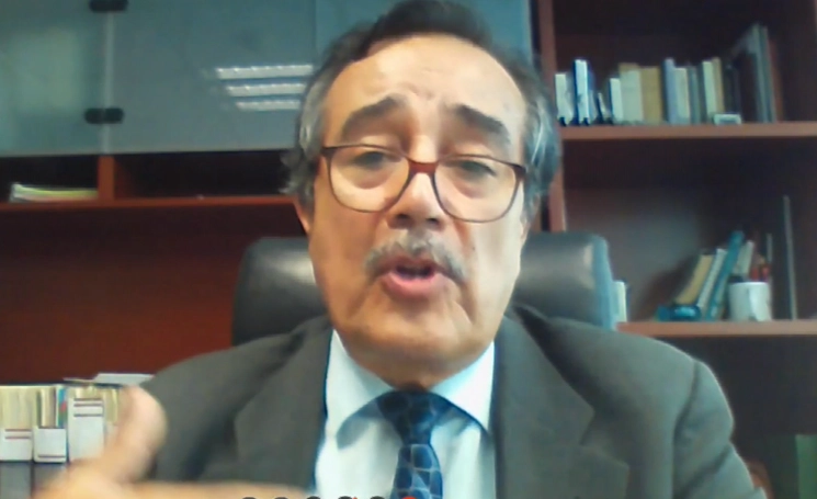 Alfredo Domínguez Marrufo, subsecretario de Trabajo, en captura de pantalla de la comparecencia ante senadores.