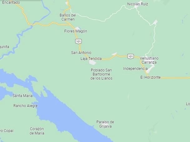 Comuneros de San Bartolomé de los Llanos, Chiapas buscarán un acuerdo sobre una disputa terrtorial. Foto Google maps