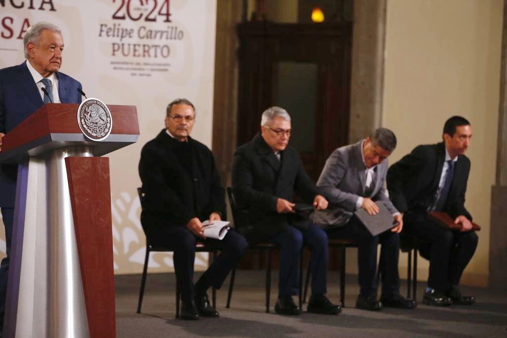 El presidente de México Andrés Manuel López Obrador, durante su conferencia matutina en Palacio Nacional, en la Ciudad de México, el 4 de enero de 2023. Foto José Antonio López