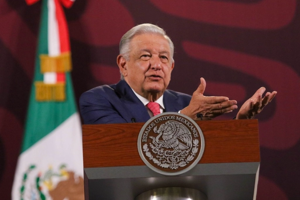 El presidente López Obrador, durante su conferencia desde Palacio Nacional, el 29 de abril de 2024. Foto Cuartoscuro 