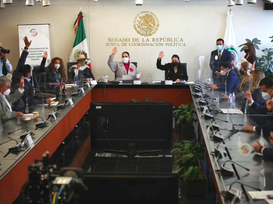 Sesión de las Comisiones de Gobernación y de Estudios Legislativos del Senado durante la discusión sobre regular la participación de agentes extranjeros en el país. Foto José Antonio López