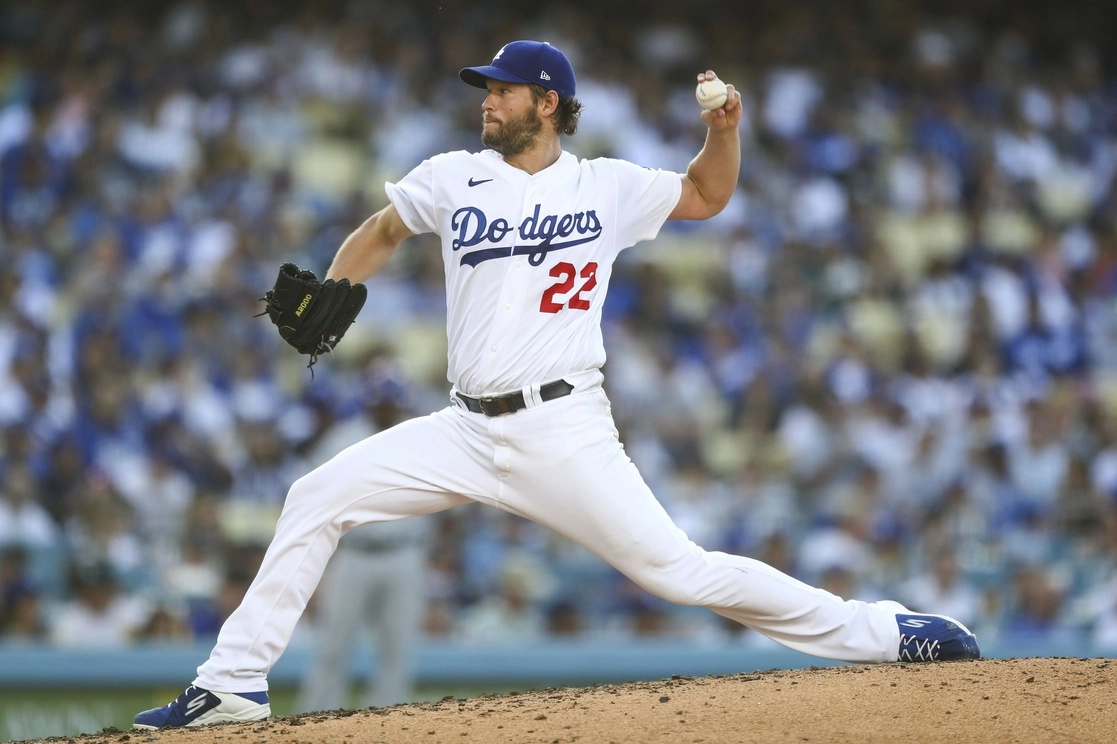 Clayton Kershaw de Los Dodgers durante el encuentro deportivo. Foto Afp