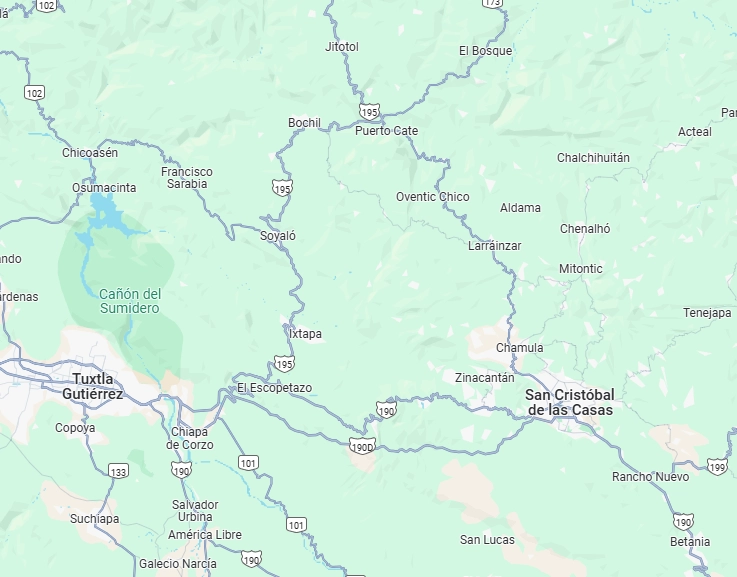 Familiares y amigos pidieron justicia para Alan 'N', taxista asesinado en Bochil. Chiapas. Foto Googlemaps