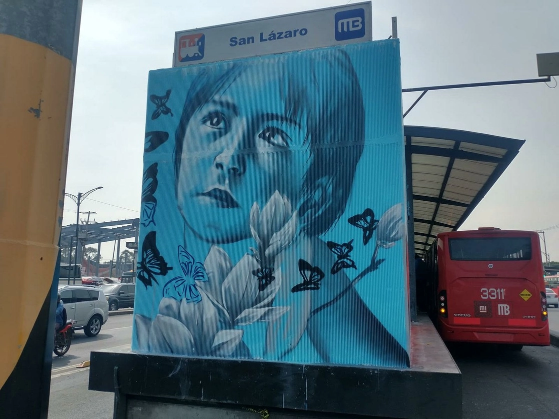 Mural en la estación San Lázaro de la Línea 5 del Metrobús. Imagen 'La Jornada' 