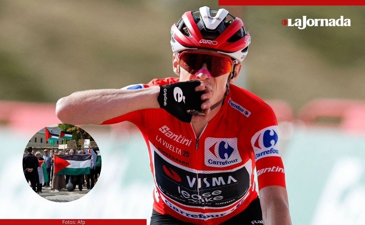 El danés Jonas Vingegaard se impuso en la penútima etapa de la Vuelta a España con un tiempo de tres horas y 56 minutos; la prueba fue interrumpida durante unos minutos por manifestantes que se oponen a la presencia de un equipo israelí en la competencia. Fotos
