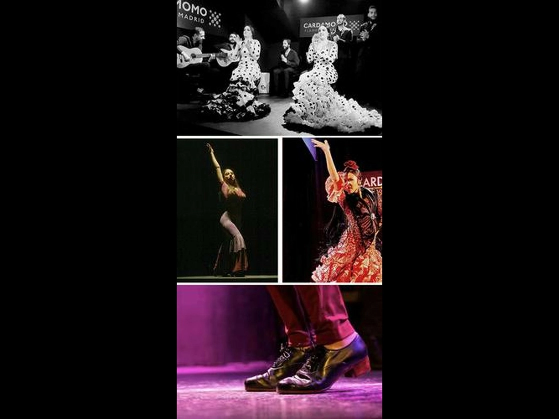Bailarinas y cantaores del Cardamomo, arriba; María Juncal y Macarena Ramírez, al centro. Foto archivo La Jornada y tomadas de la
página de Internet de ese recinto de flamenco