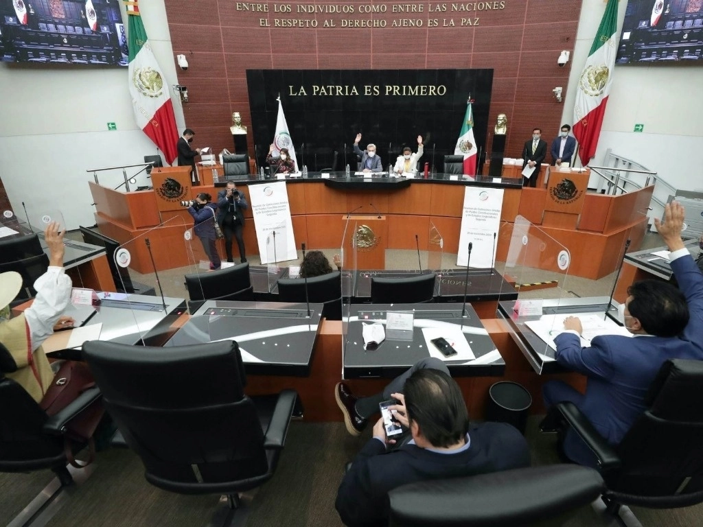 Durante una sesión del Senado. Foto Twitter @senadomexicano