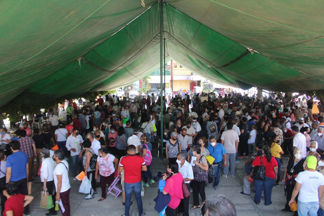 Centro de vacunación en Jiutepec, Morelos, el 18 de marzo de 2021. Foto Rubicela Morelos Cruz