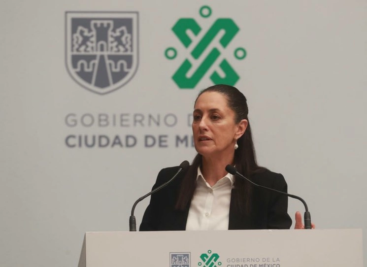 La jefa de Gobierno, Claudia Sheinbaum, presenta el "Reporte de la Intervención del Gobierno de la Ciudad de México frente al Covid-19", en el Museo de la Ciudad de México. Foto María Luisa Severiano
