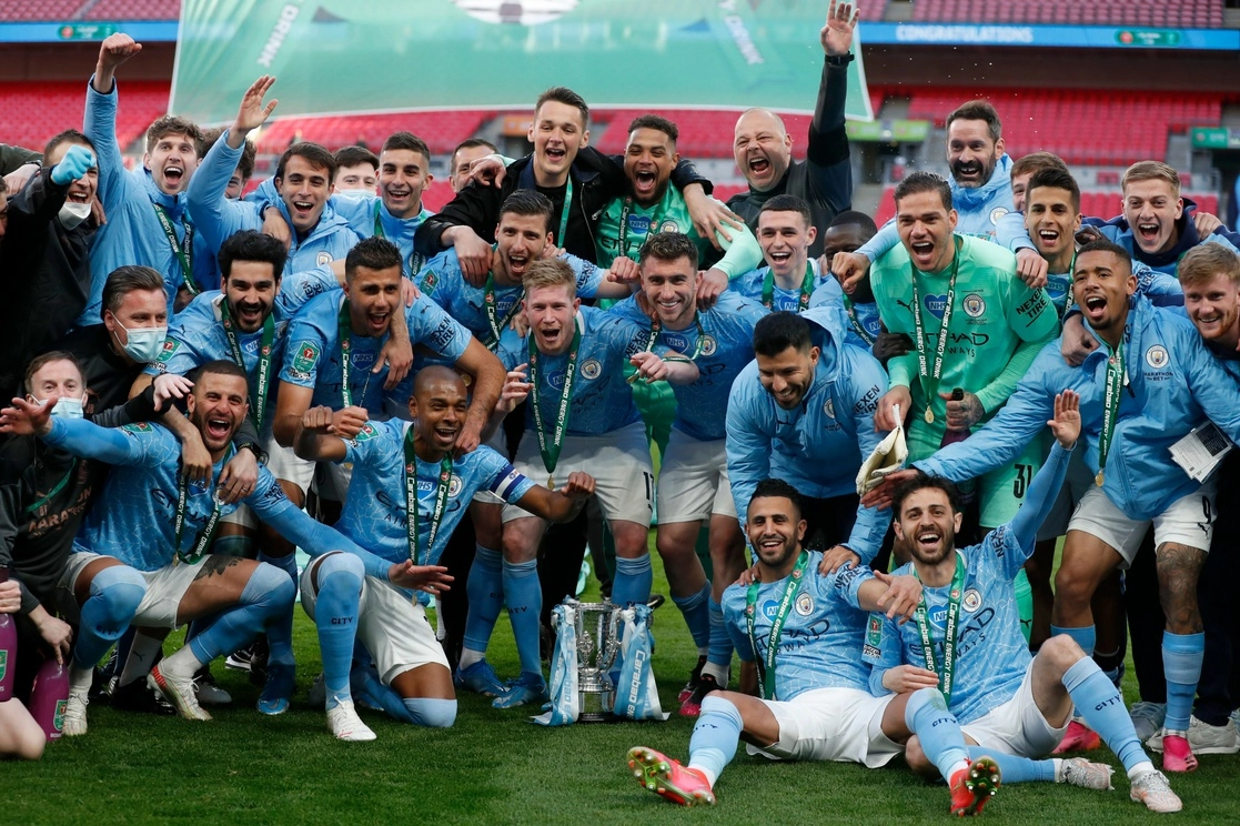 Es la cuarta Copa de Liga consecutiva que gana el Manchester City. Foto Ap 