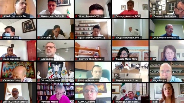 La reunión de la Conago se realizó de manera virtual. Foto @alejandromurat