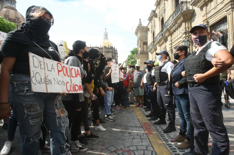 Durante la manifestación del sábado 6. Foto Arturo Campos Cedillo