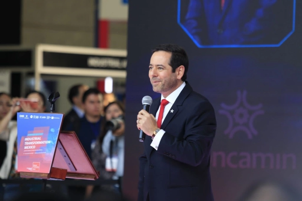 “En México estamos en un momento en que el contrabando de mercancías se ha convertido en un verdadero problema”, dijo José Abugaber al inaugurar la 30 Reunión Anual de Industriales, el 4 de octubre de 2023. Foto tomada de X @CONCAMIN