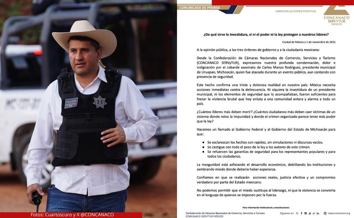 La Concanaco Servytur pidió a los gobiernos federal y del estado de Michoacán esclarecer los hechos, castigar con todo el peso de la ley a los autores del crimen y reforzar las garantías de seguridad para representantes populares y ciudadanos. Fotos