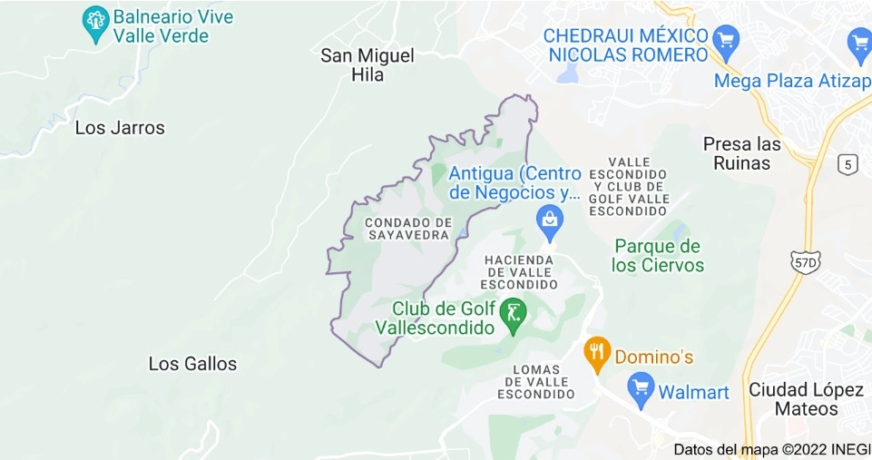 Pedro Ramírez Pérez, alias 'El Jamón', miembro de la Unión de Tepito, fue capturado en mayo de 2019 en un domicilio del fraccionamiento de lujo Condado de Sayavedra, en Atizapán, Estado de México. Imagen tomada de Google Maps