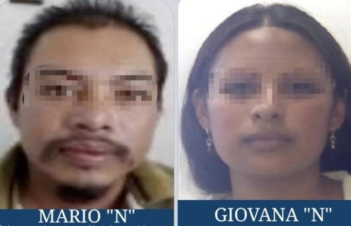 Mario 'N' (izq) y Gladys' N' (der) acusados de feminicidio de la menor. Foto FGJ-CDMX