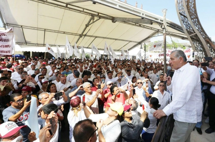 Adán Augusto López en Ciudad Madero, Tamaulipas. Foto de Twitter @adan_augusto