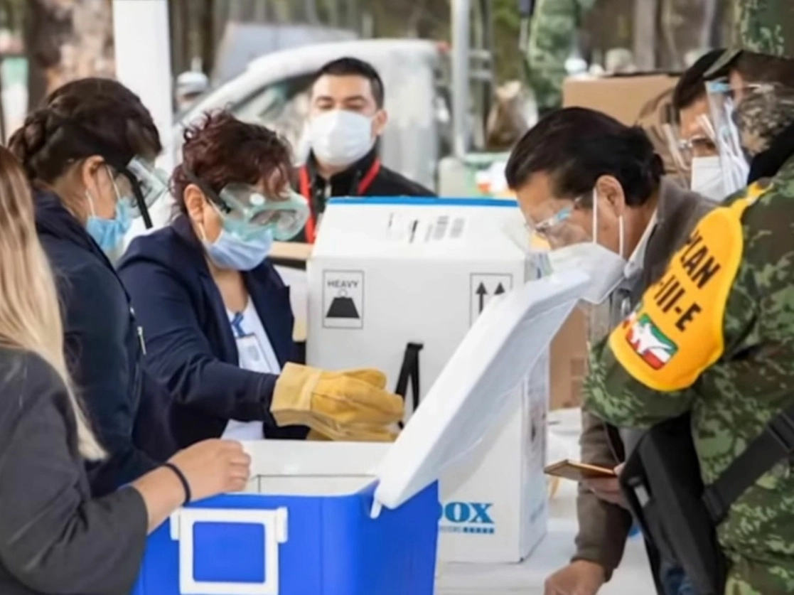 Entrega de vacunas en Tlaxcala. Imagen tomada de un video presentado durante la conferencia matutina del 13 de enero de 2021