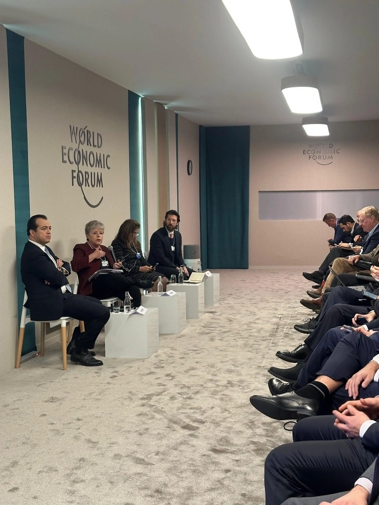 La representante de México en el Foro Económico Mundial, de Davos, Suiza, Alicia Bárcena durante una de sus participaciones. Foto Presidencia