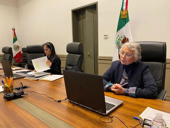 La titular de Segob, Olga Sánchez actuó como mediadora para resolver las controversias. Foto tomada de la cuenta de Twitter @SEGOB_mx
