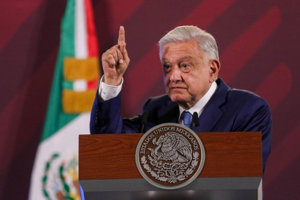El presidente López Obrador, durante su conferencia desde Palacio Nacional, el 23 de octubre de 2023. Foto Cuartoscuro 