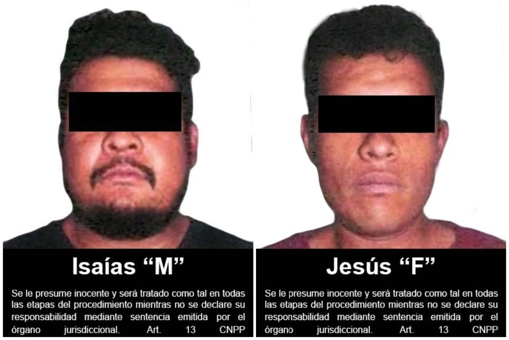 Imagen de los dos sentenciados por robo y secuestro, difundida por FGR 