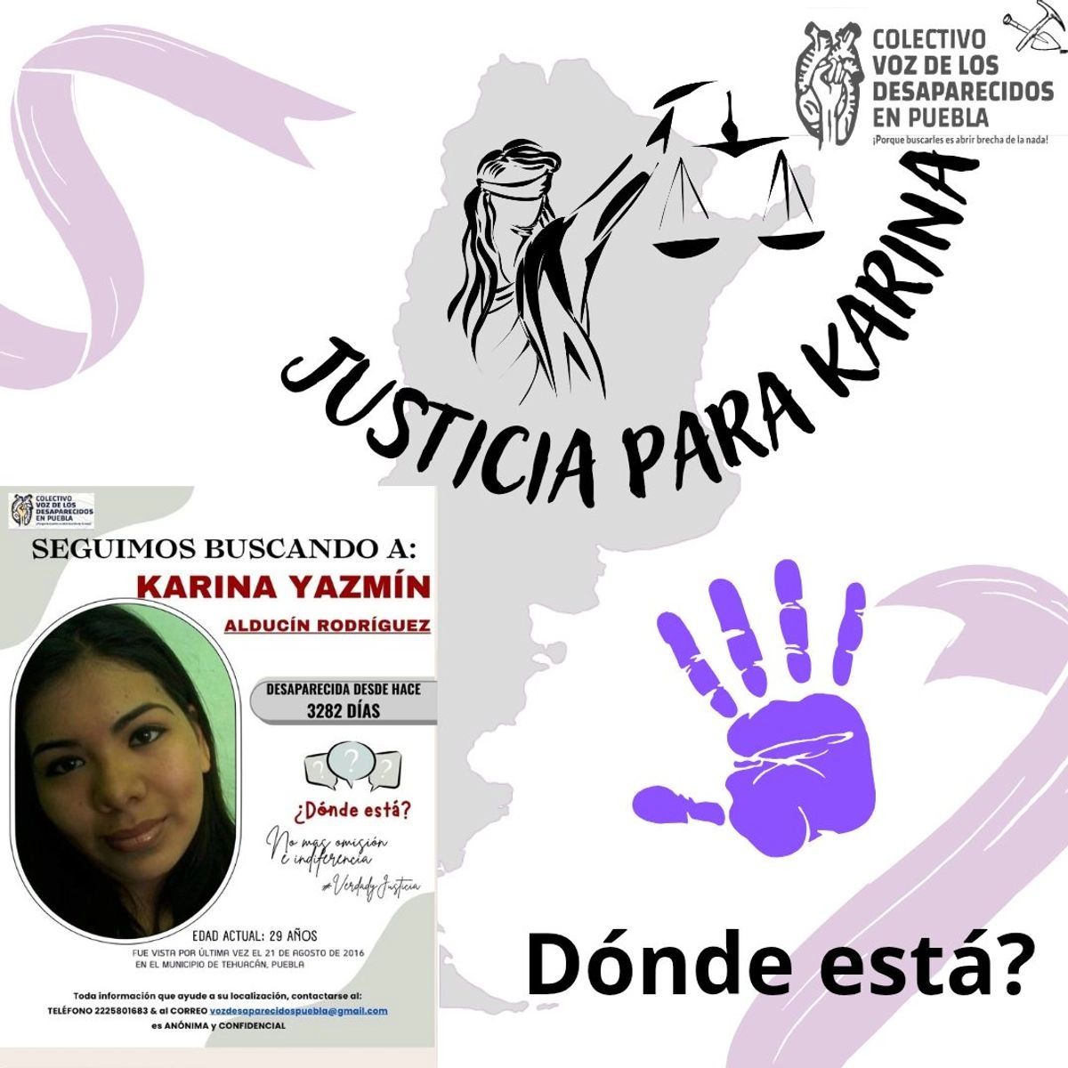 El sentenciado está vinculado al caso de Karina Yazmín Alducin, desaparecida el 21 de agosto de 2016 