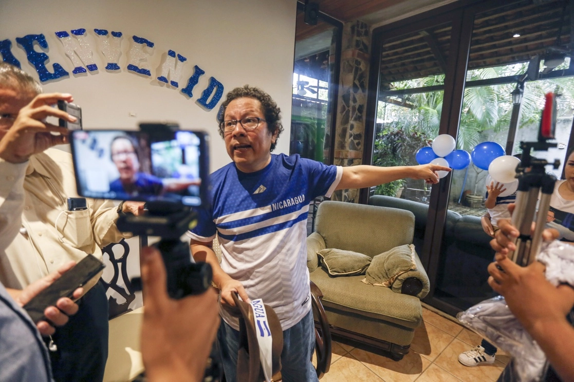 Miguel Mora, ex director de '100% Noticias' y ex aspirante presidencial de Nicaragua, el 11 de junio de 2019. Foto Ap