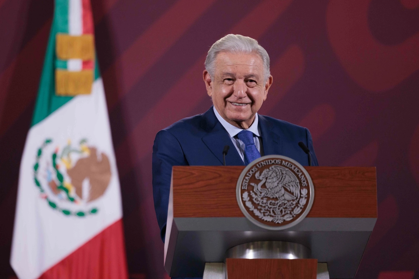 El presidente López Obrador, durante su conferencia matutina desde Palacio Nacional, el 28 de noviembre de 2023. Foto cortesía Presidencia