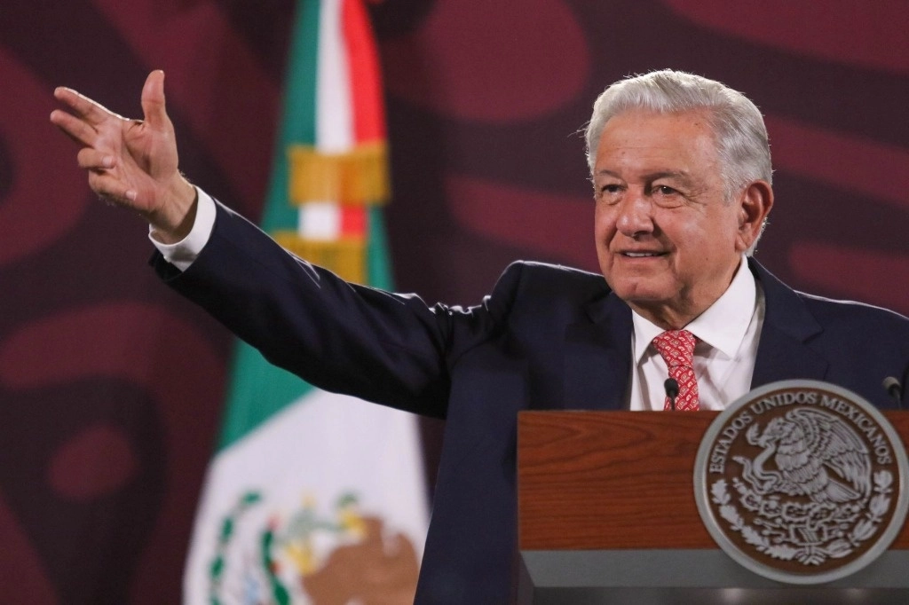 El presidente Andrés Manuel López Obrador durante su conferencia en Palacio Nacional, el 20 de mayo de 2024. Foto Cuartoscuro 