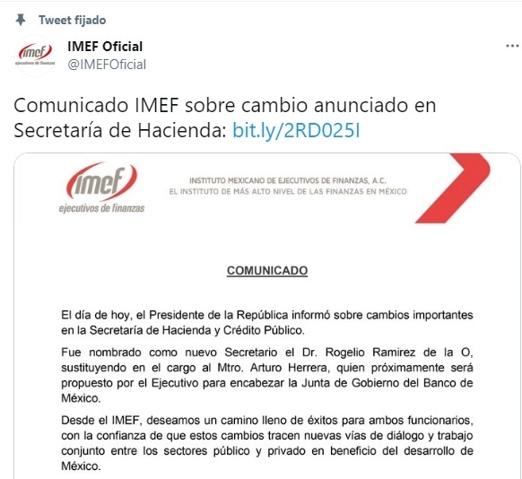 El organismo publicó un comunicado en sus redes sociales.