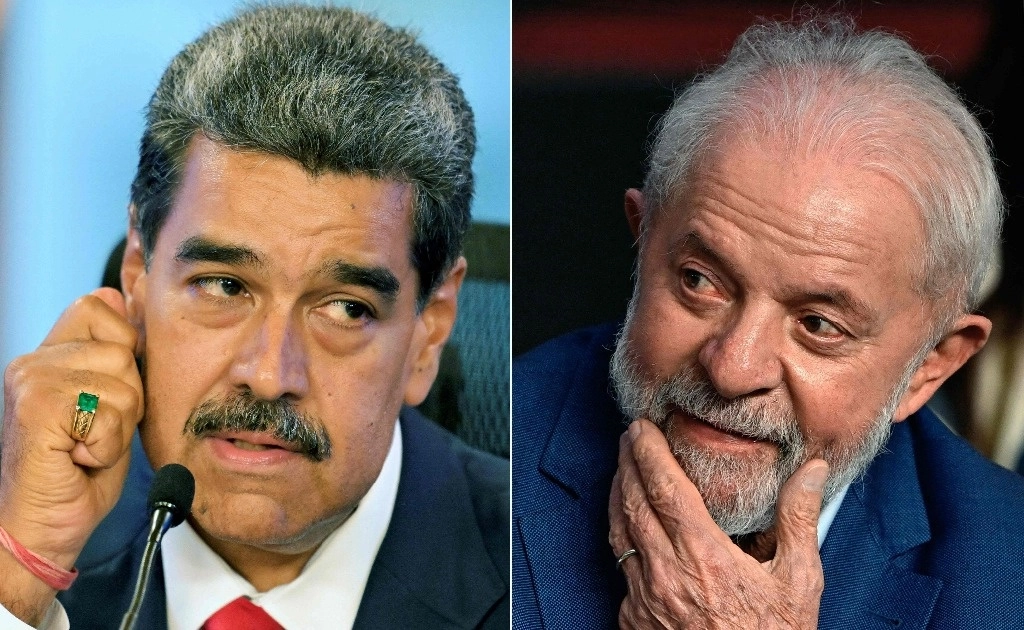 Nicolás Maduro, presidente de Venezuela y Luis Inácio Lula de Silva, presidente de Brasil. Foto Afp