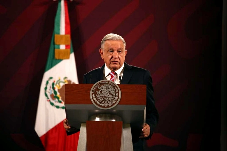 El presidente Andrés Manuel López Obrador supervisó en Quintana Roo las obras del Tren Maya. En la imagen, en la conferencia matutina del 13 de junio de 2023. Foto Yazmín Ortega Cortés





