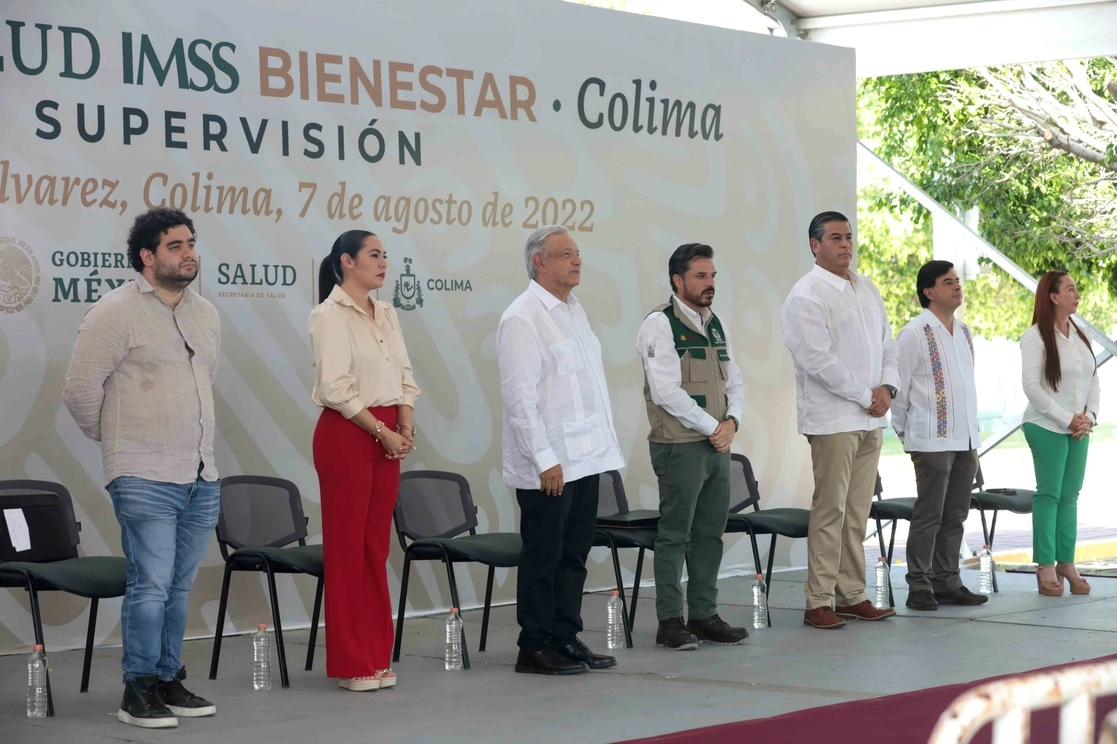 El presidente Andrés Manuel López Obrador inspeccionó el Plan de Salud IMSS-Bienestar en Hospital Materno Infantil, en Villa de Álvarez, Colima, el 7 de agosto de 2022. Foto cortesía de Presidencia